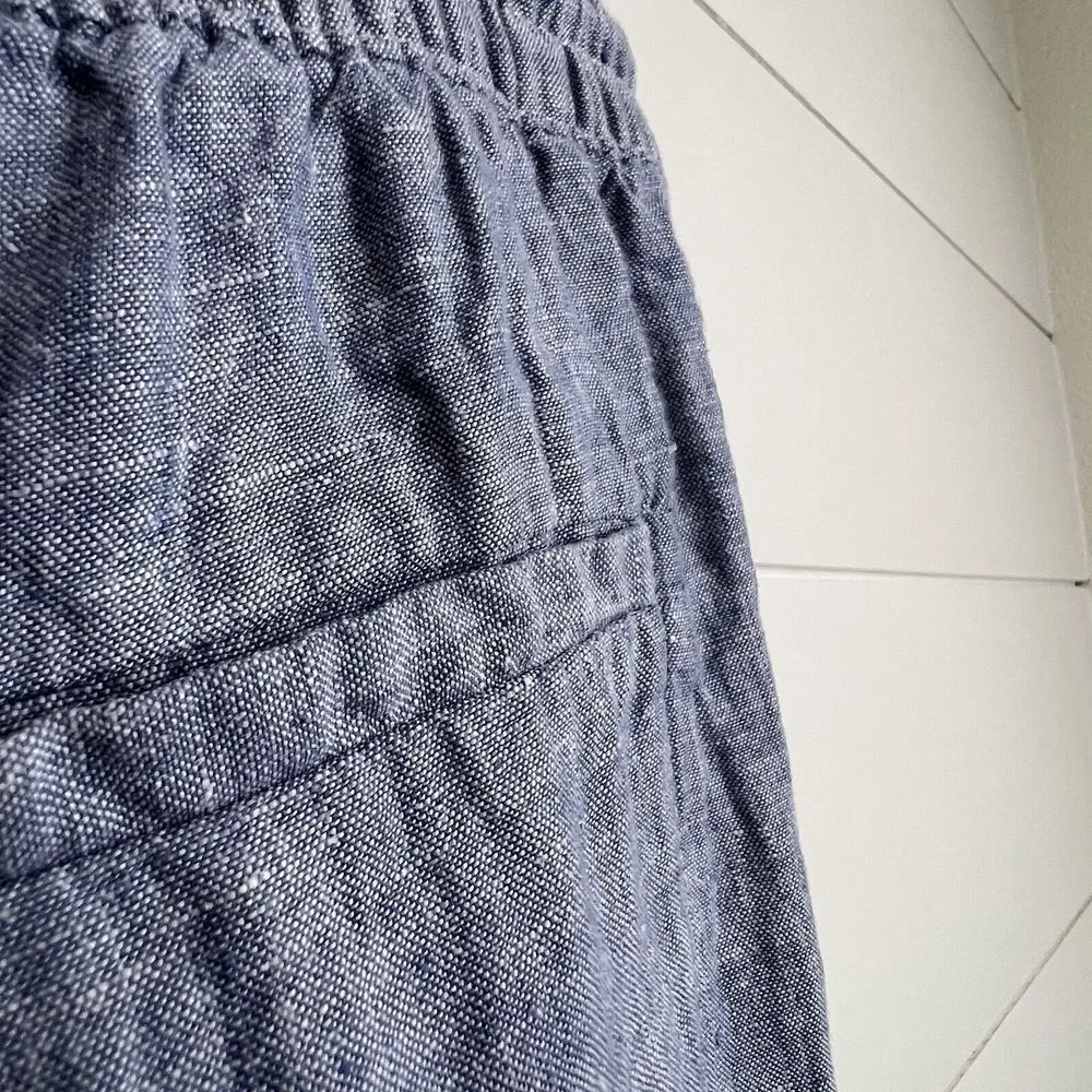 Athleta 2023 Retreat 100%‎ Linen Jogger Pants Women 8 Blue